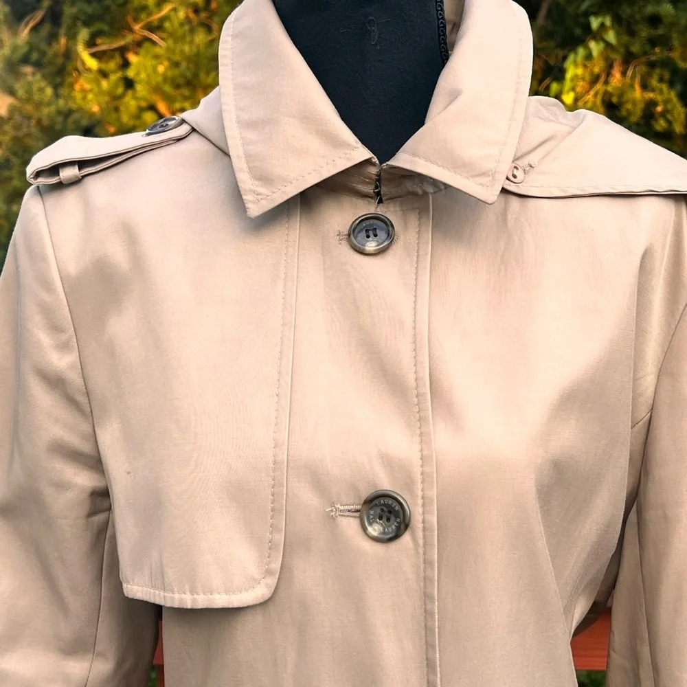 ❤️🔥LAUREN RALPH ❤️🔥LAUREN BEIGE TRENCH COAT SIZE X-LARGE - Picture 5 of 16